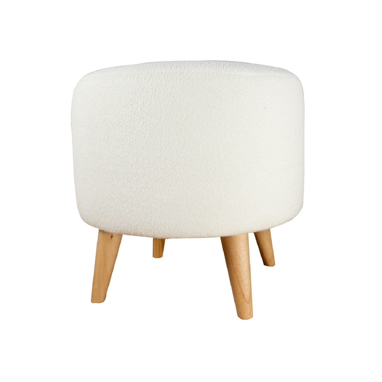 Puff Blanco 40x40cm con Patas y con Tapizado Liso - SOFAS Y POLTRONAS | Bylmo