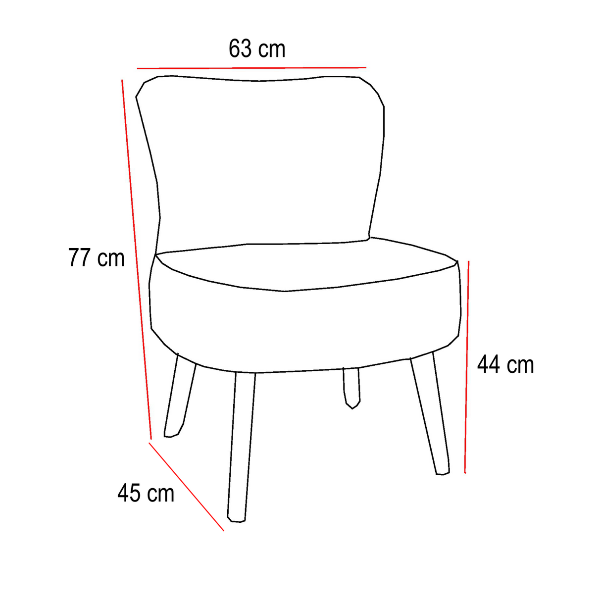 Poltrona Nikki Gris 63x77cm con Patas y con Tapizado Liso - SOFAS Y POLTRONAS | Bylmo