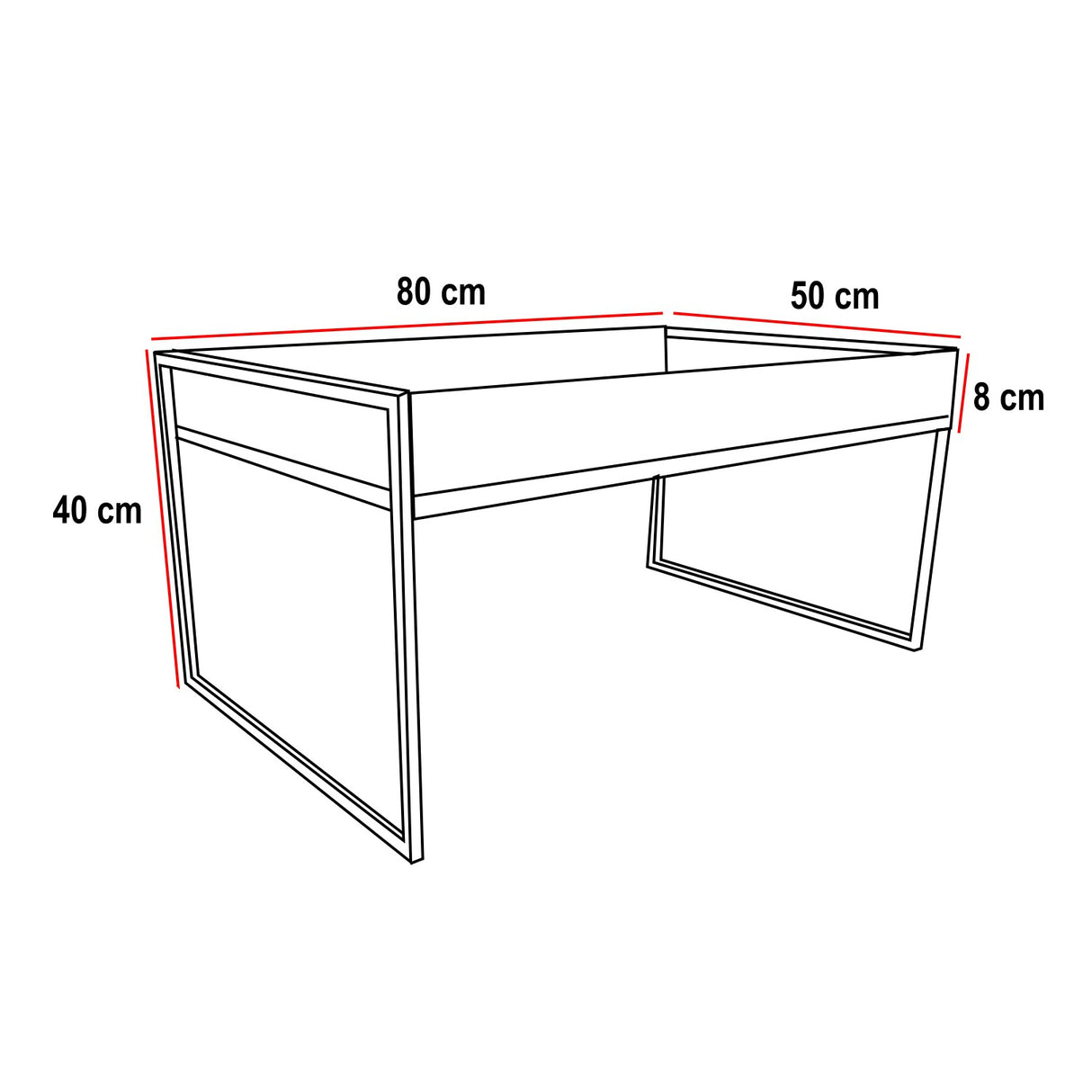Mesa de Centro Rectangular New Amaretto 50x40cm con Patas - MESAS DE CENTRO | Bylmo