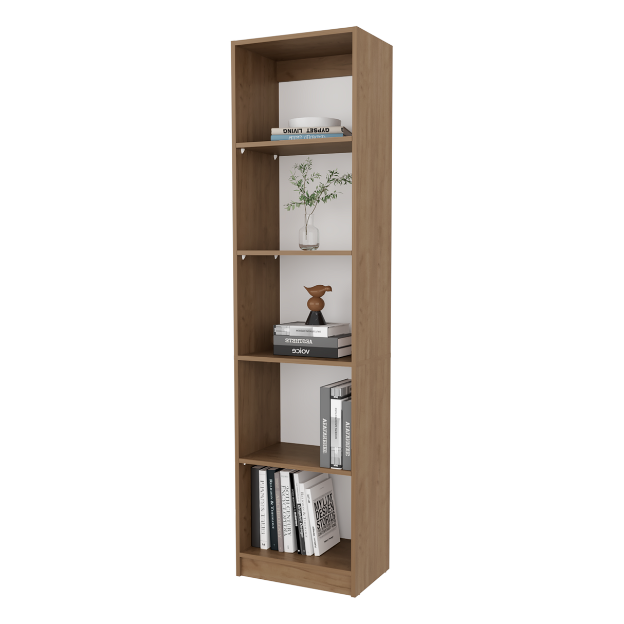 Biblioteca Home Fresno 45x180.6cm Rectangular con Cinco Compartimientos - BIBLIOTECAS Y ESTANTERIAS | Bylmo