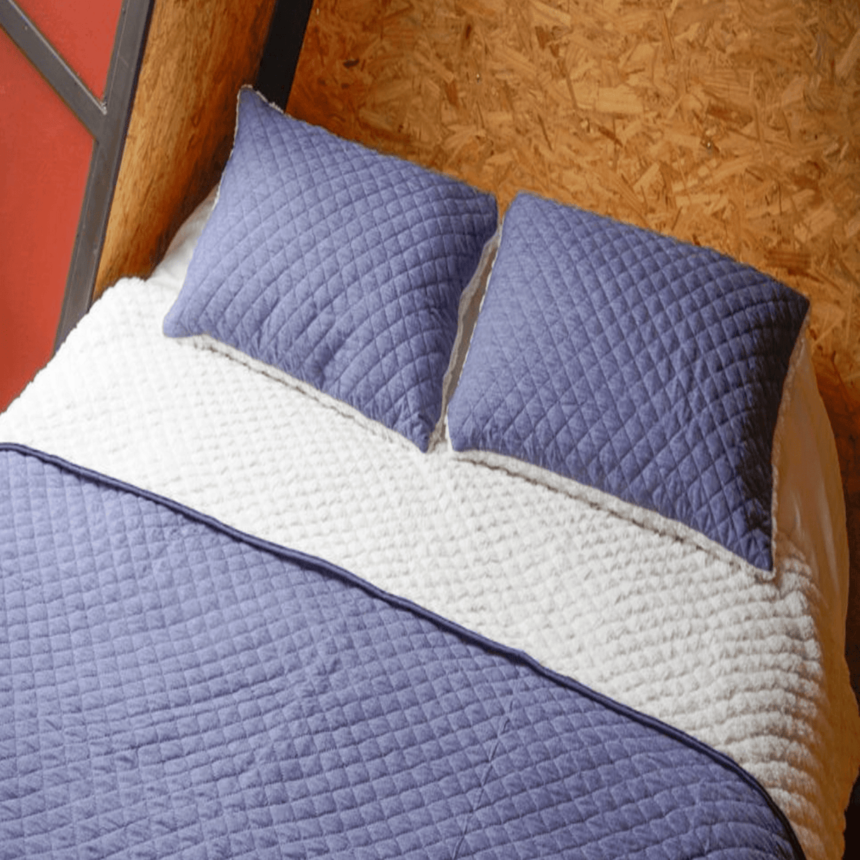 Colcha Sherpa Cationica Azul y Gris 280x230cm para Cama King 200 X 200 Cm - TENDIDOS Y CUBRELECHOS | Bylmo