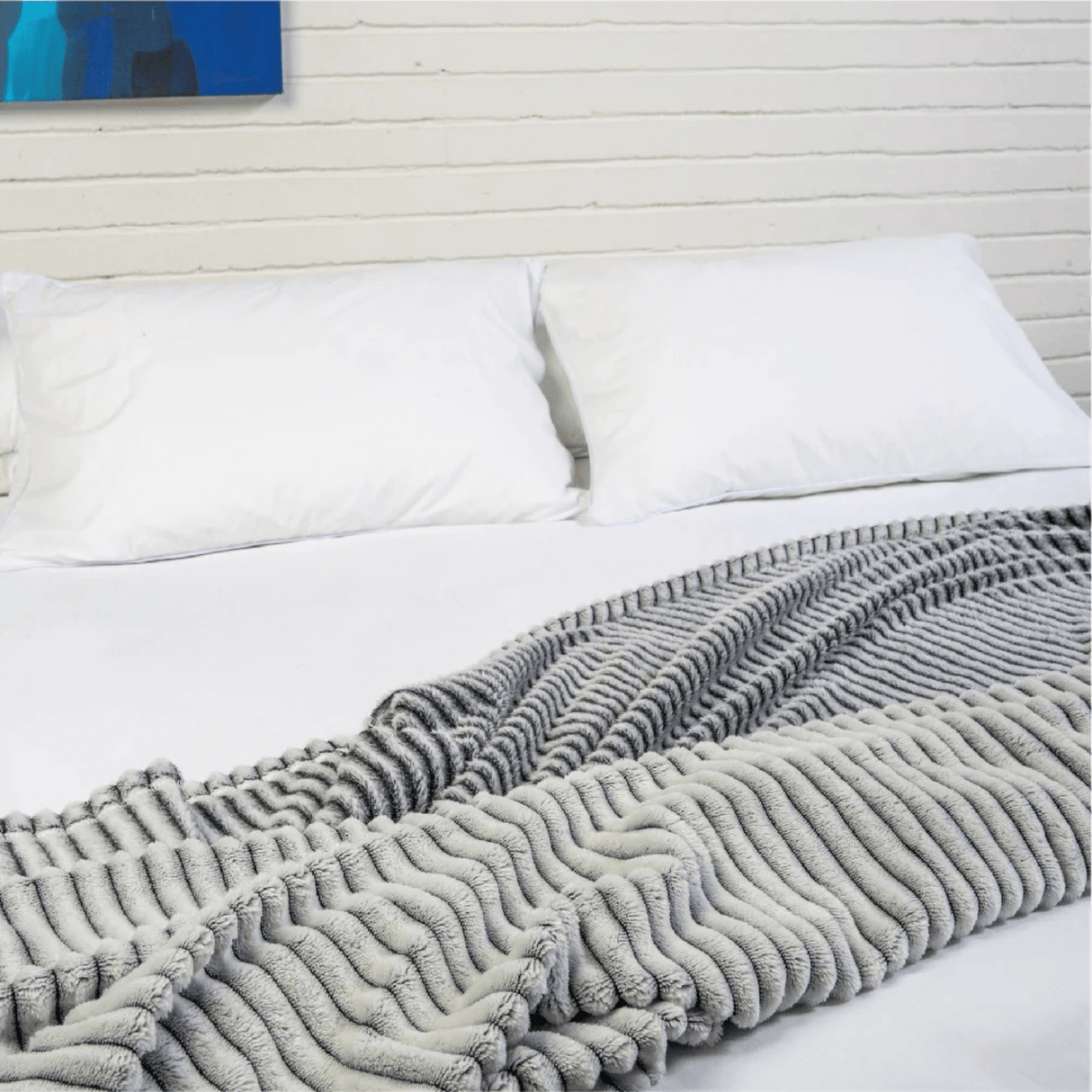 Cobija Flannel 3D Gris 160x230cm Térmica Suave - COBIJAS Y MANTAS | Bylmo