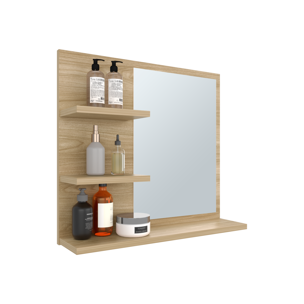 Gabinete de Baño Weston Fresno 47.9x52.7cm Cuadrado con Dos Entrepaños y con Espejo - GABINETES DE BANHO | Bylmo