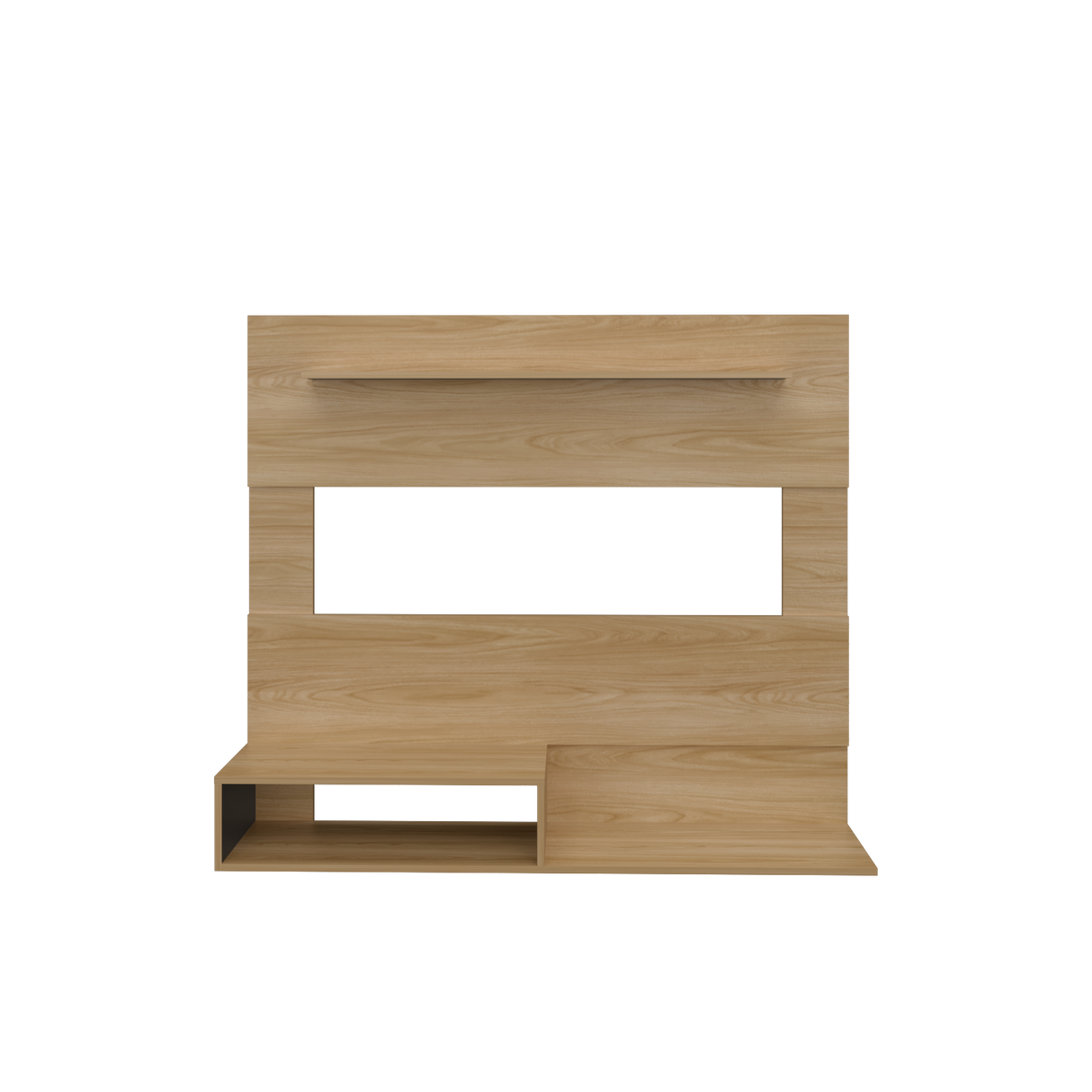 Panel de TV Beijing Fresno y Wengue 140x120cm Para TV Hasta 55 Pulgadas con Cinco Compartimientos - MUEBLES DE TV | Bylmo