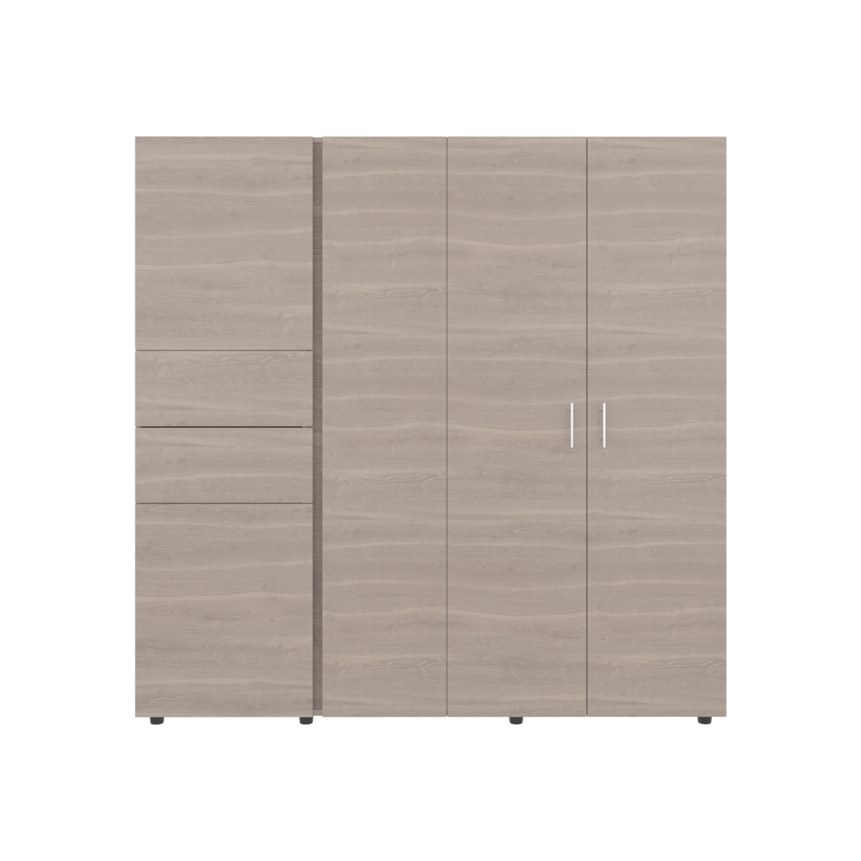 Closet Antalya Bardolino y Blanco 200.1x200cm con Diez Compartimientos y con Cinco Puertas - CLOSETS | Bylmo