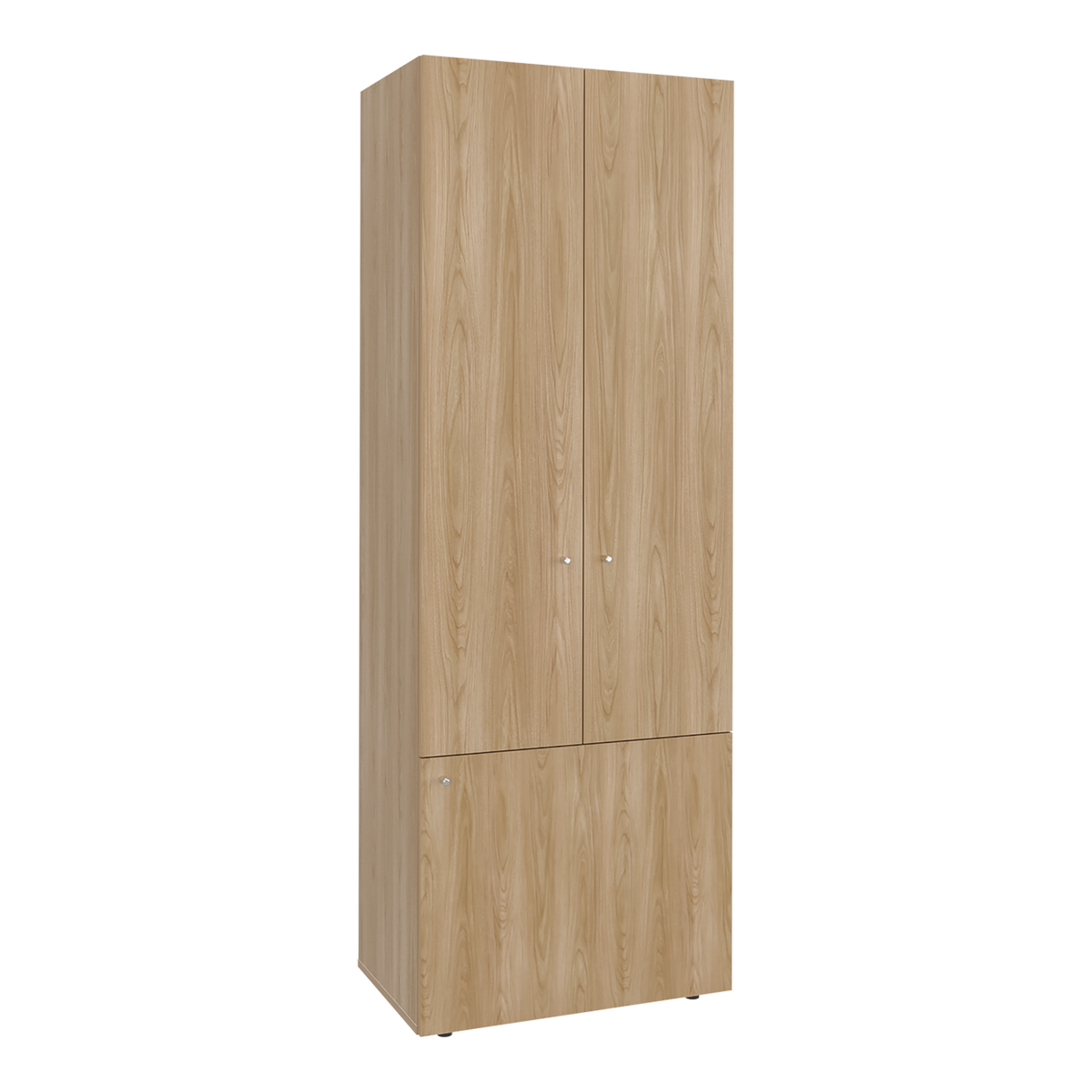 Closet Tuhogar Fresno y Blanco 60x170cm con Cuatro Compartimientos y con Tres Puertas - CLOSETS | Bylmo