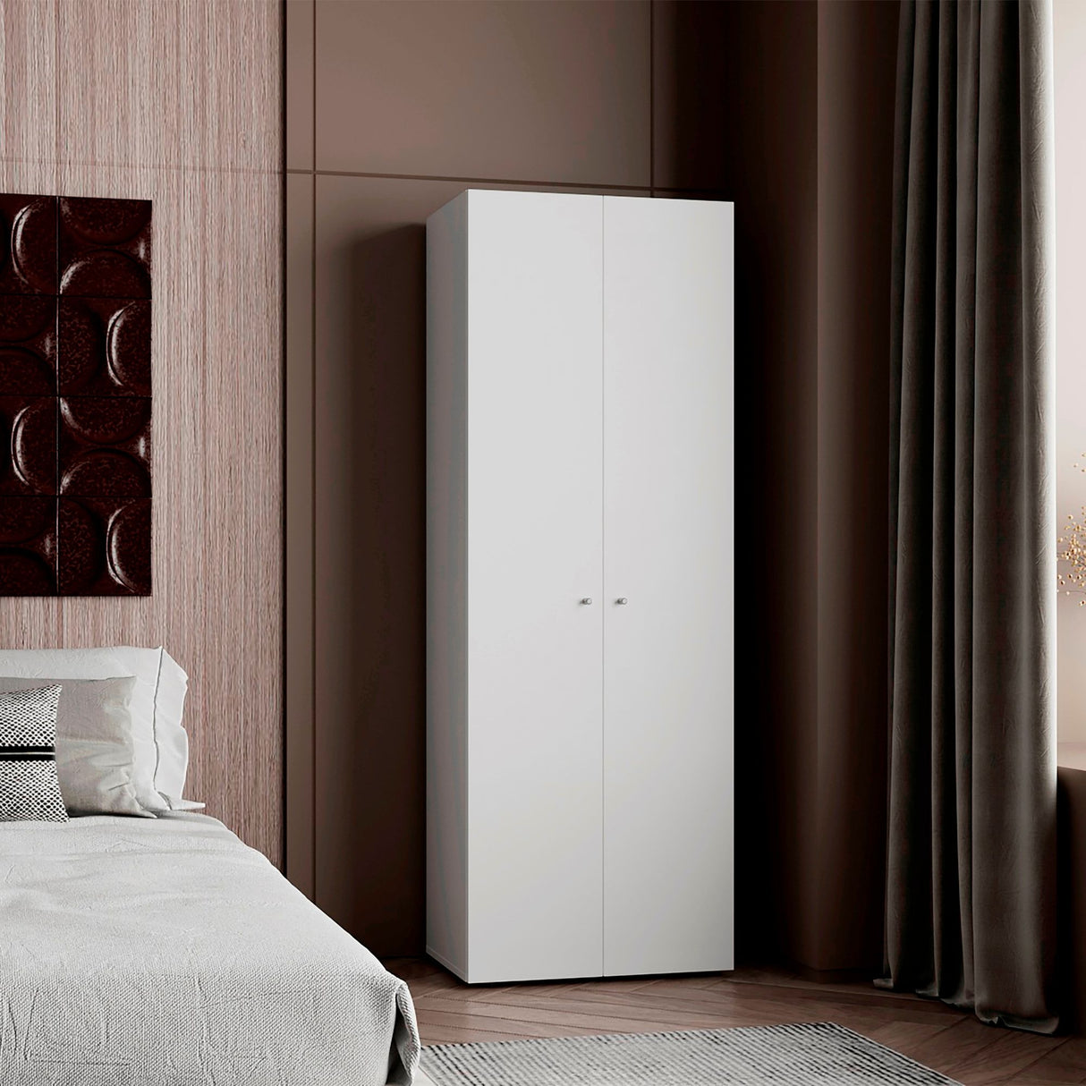 Closet Tuhogar Blanco 60x170cm con Cuatro Compartimientos y con Dos Puertas - CLOSETS | Bylmo