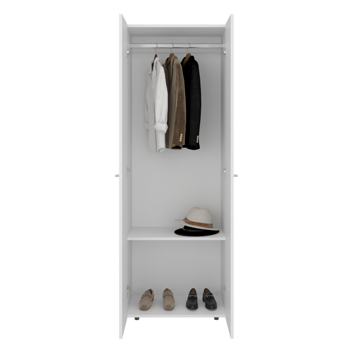 Closet Tuhogar Blanco 60x170cm con Tres Compartimientos y con Dos Puertas - CLOSETS | Bylmo