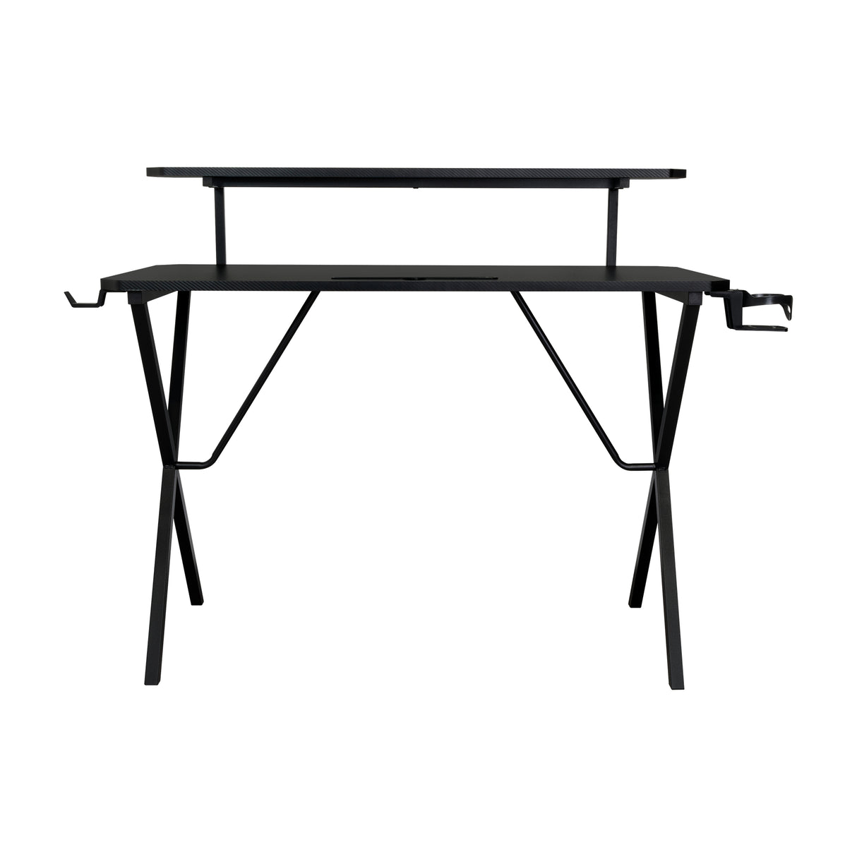 Escritorio Gamer Black Negro y Fibra de Carbono 55x110cm sin Cajones - ESCRITORIOS | Bylmo