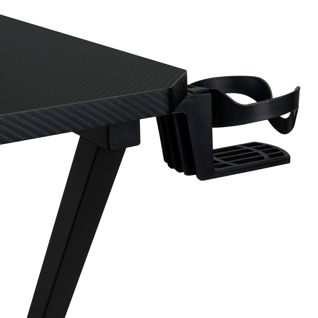 Escritorio Gamer Black Negro y Fibra de Carbono 55x110cm sin Cajones - ESCRITORIOS | Bylmo