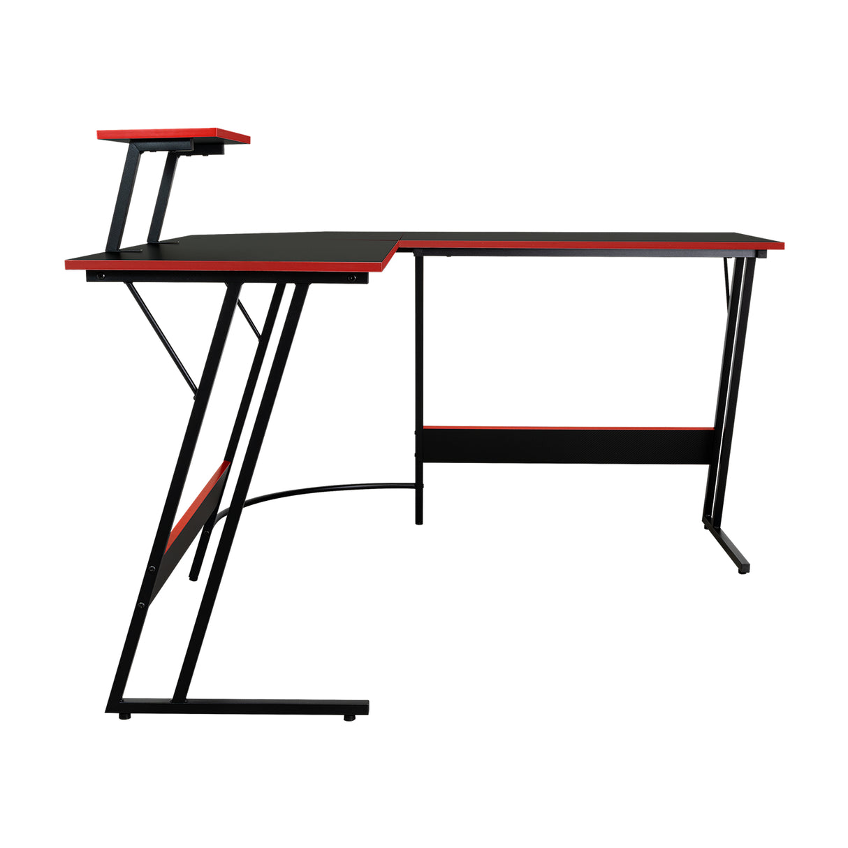 Escritorio Gamer en L Carbon Racer Negro y Rojo 130x130cm sin Cajones - ESCRITORIOS | Bylmo