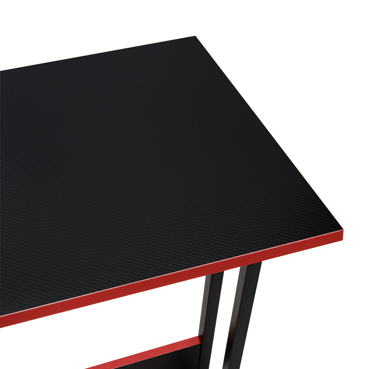 Escritorio Gamer en L Carbon Racer Negro y Rojo 130x130cm sin Cajones - ESCRITORIOS | Bylmo