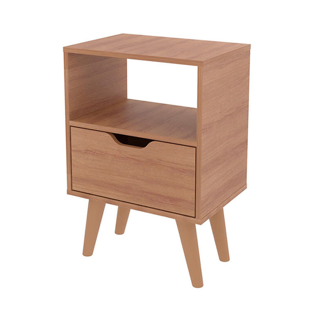 Combo 2 Mesas de Noche Essen Almendra 25.8x54cm con Un Cajon y un Compartimiento - MESAS DE NOCHE | Bylmo