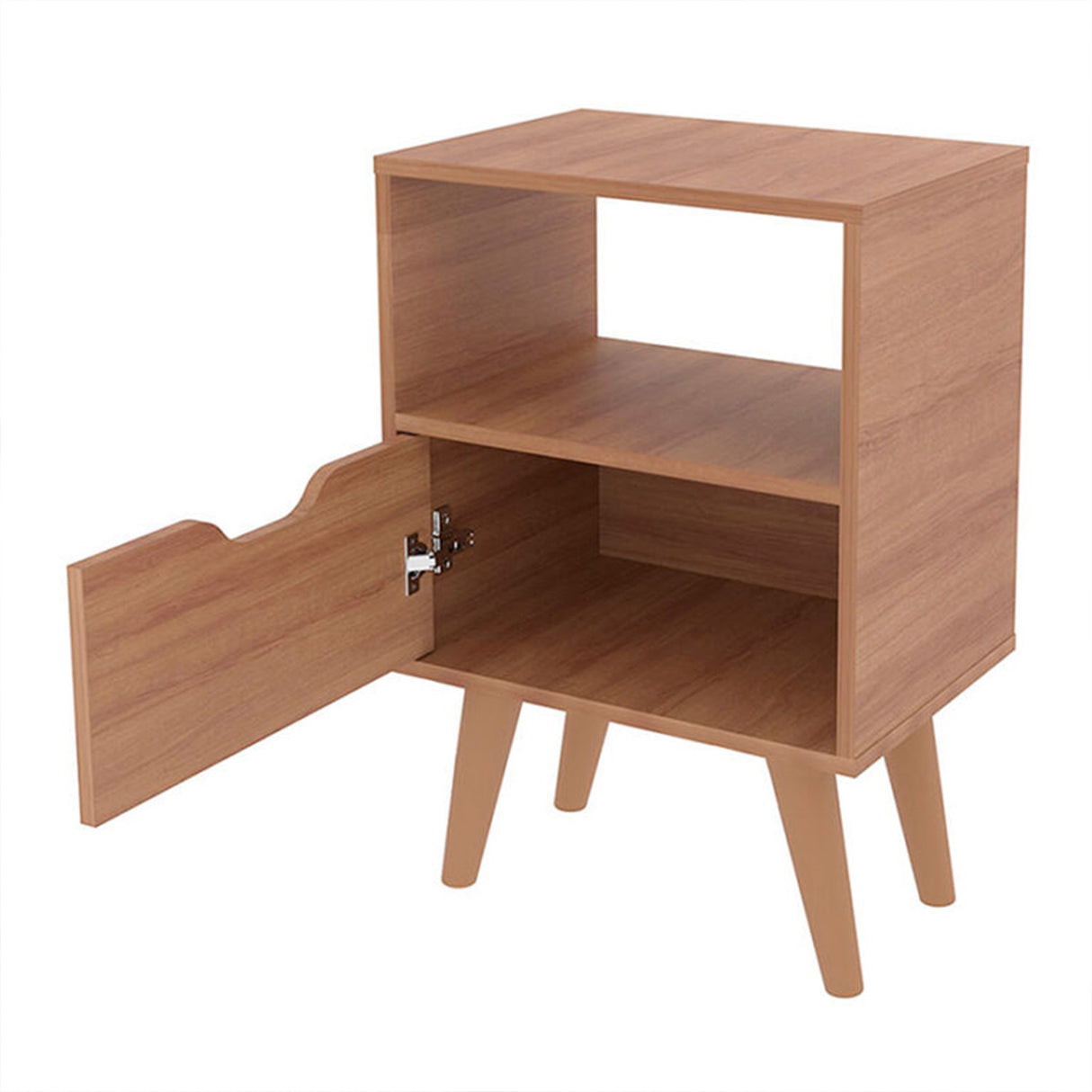 Combo 2 Mesas de Noche Essen Almendra 25.8x54cm con Un Cajon y un Compartimiento - MESAS DE NOCHE | Bylmo