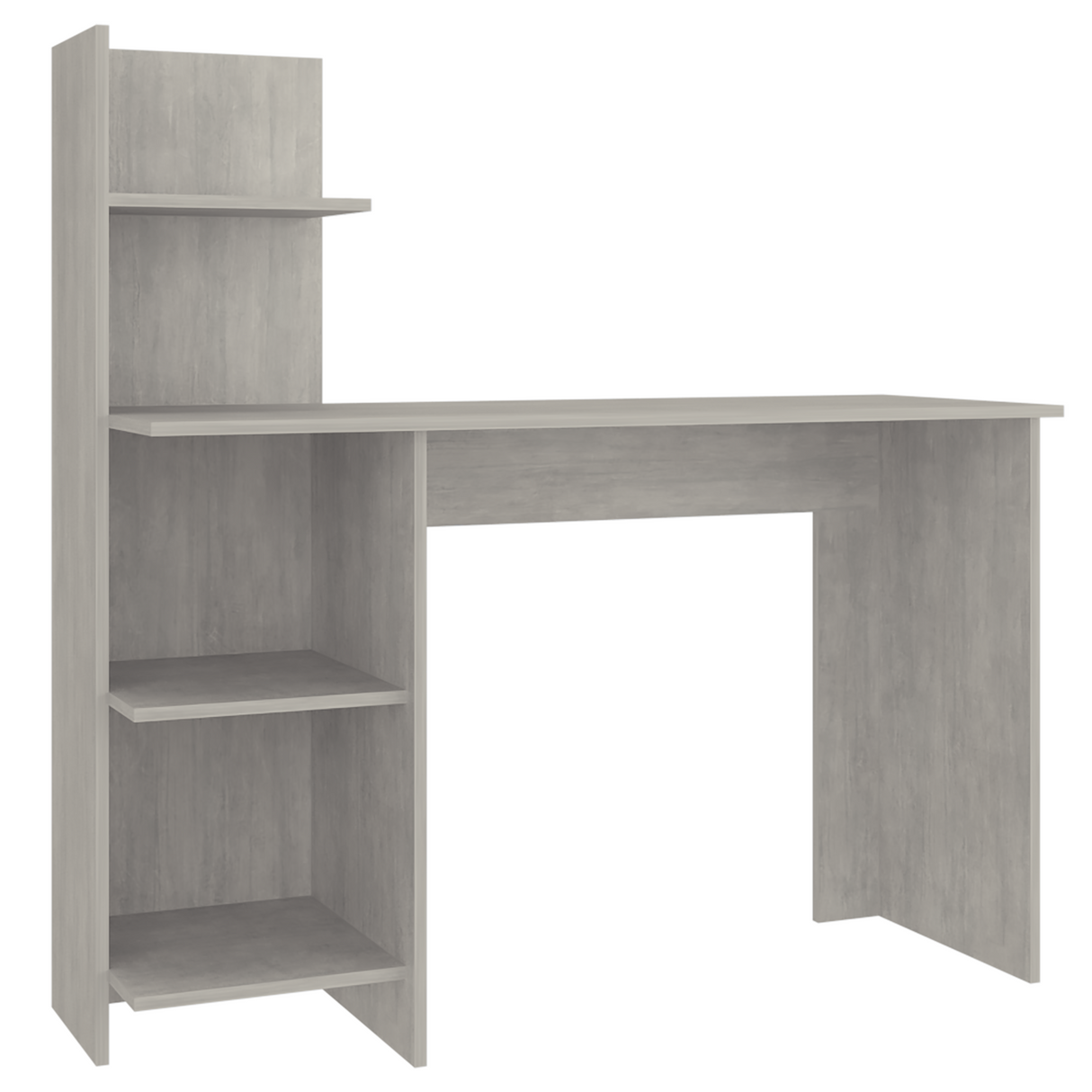 Escritorio Vilna Cemento 120x120.6cm con Organizador de Libros - ESCRITORIOS | Bylmo