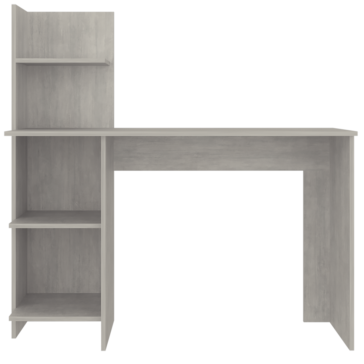 Escritorio Vilna Cemento 120x120.6cm con Organizador de Libros - ESCRITORIOS | Bylmo