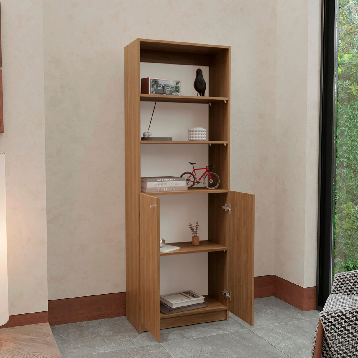 Estantería Home Fresno Europeo 62.8x180.6cm sin Cajones y con Cinco Compartimientos - BIBLIOTECAS Y ESTANTERIAS | Bylmo
