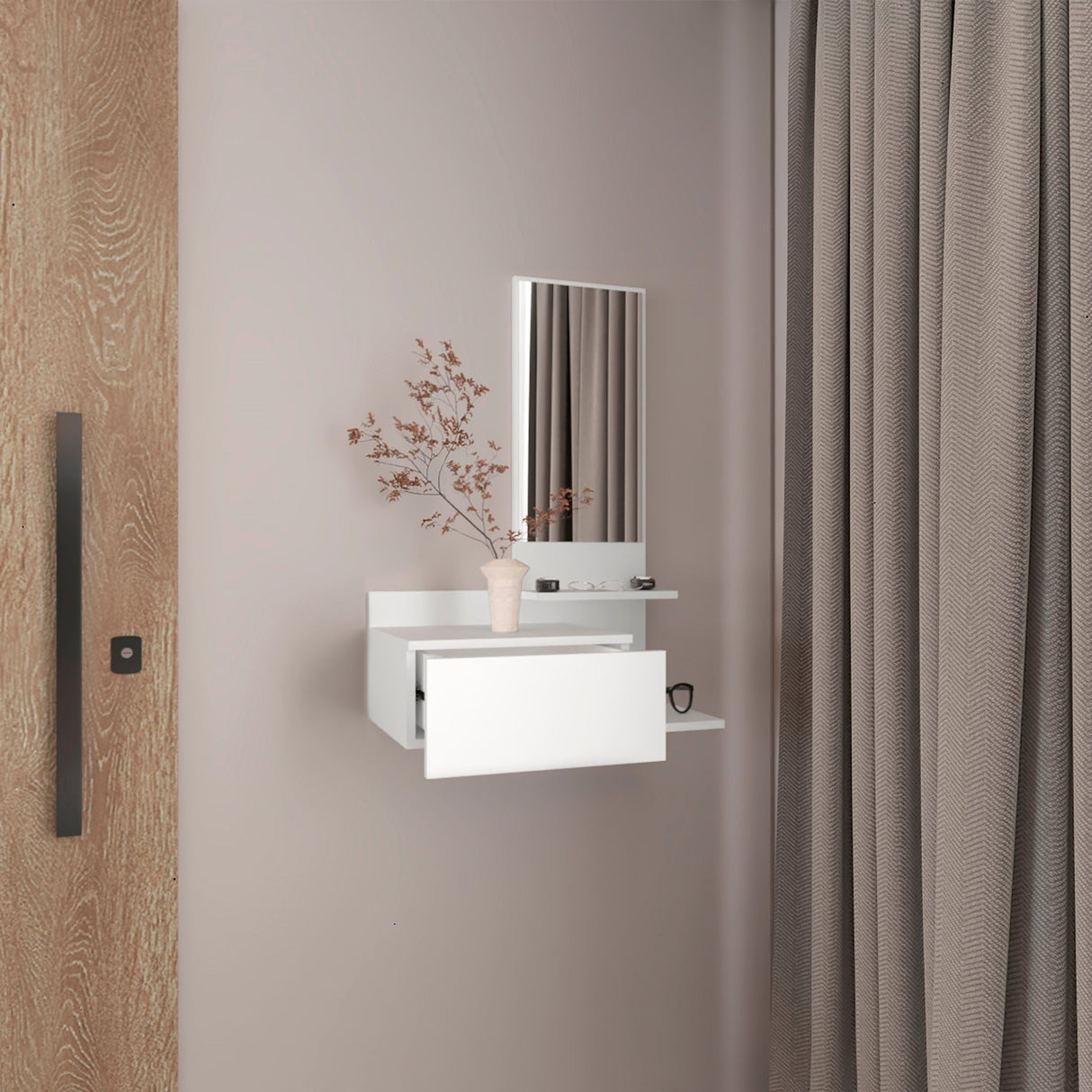 Recibidor Vienna Blanco 60.1x91.95cm con Un Cajón y con Tres Compartimientos - BIFES Y ARRIMOS | Bylmo