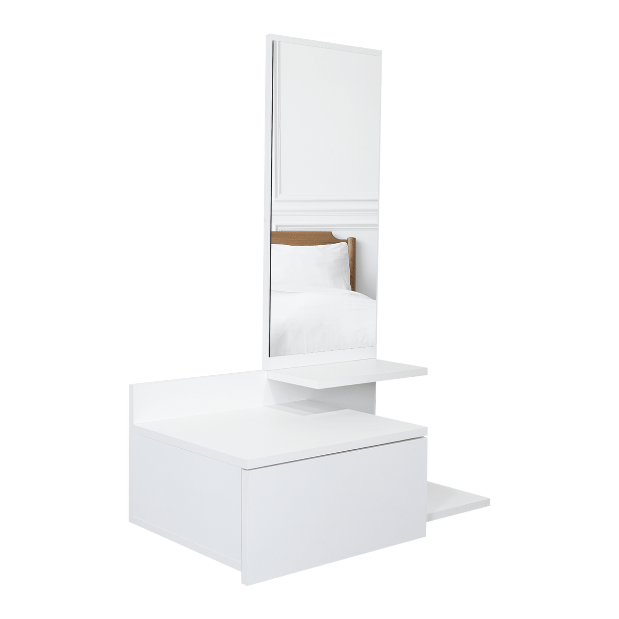 Recibidor Vienna Blanco 60.1x91.95cm con Un Cajón y con Tres Compartimientos - BIFES Y ARRIMOS | Bylmo