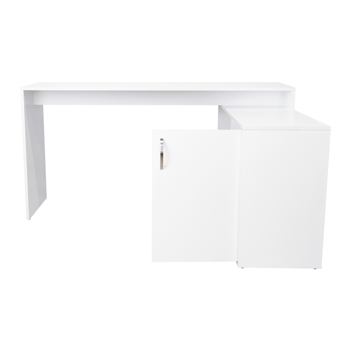 Escritorio En L Axis Blanco 151.5x76.5cm Sin Cajones Y Con Organizador De Libros - ESCRITORIOS | Bylmo