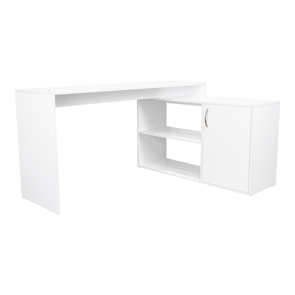 Escritorio En L Axis Blanco 151.5x76.5cm Sin Cajones Y Con Organizador De Libros - ESCRITORIOS | Bylmo