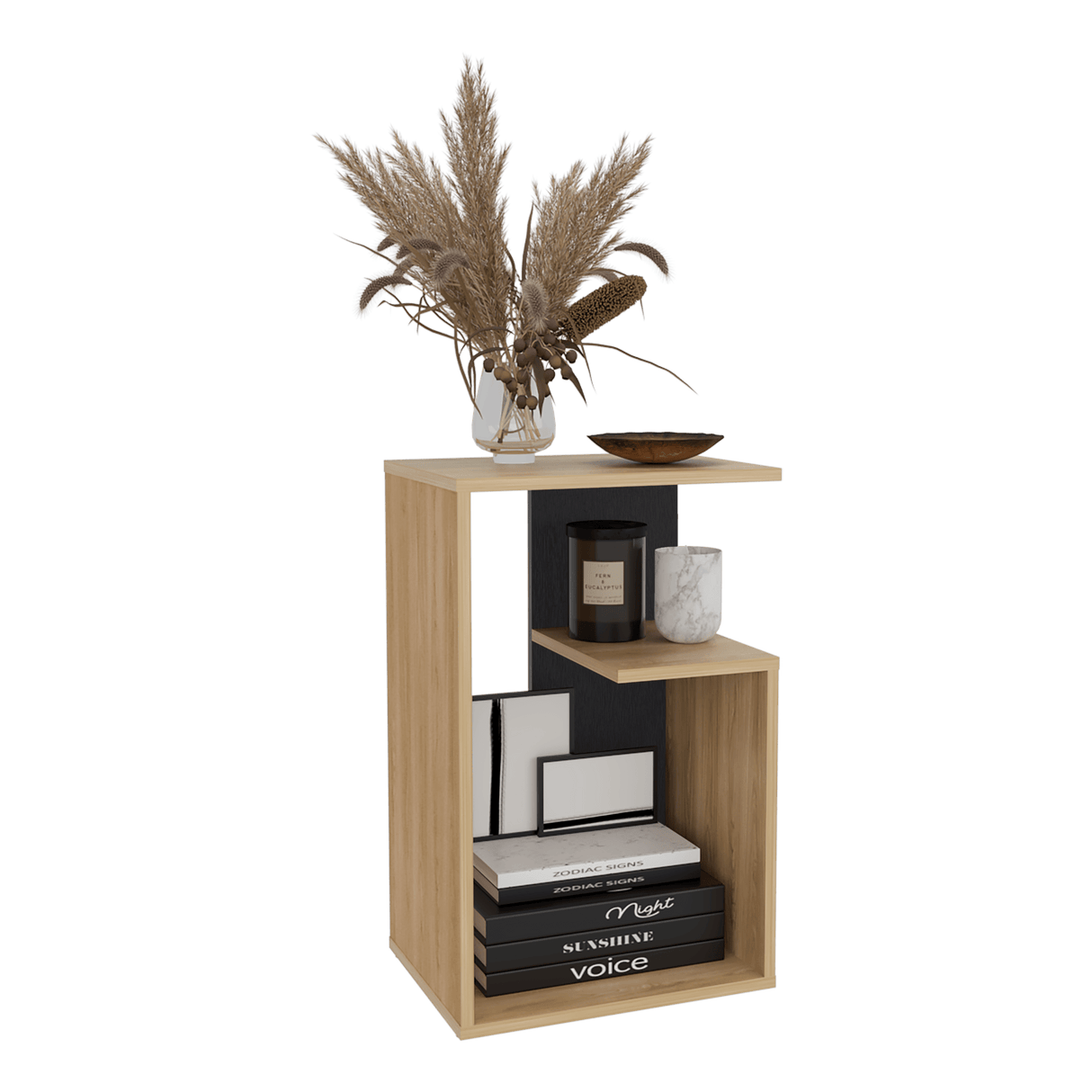 Mesa Auxiliar Everett Fresno 39.8x63.4cm Rectangular Con Tres Compartimientos - MESAS AUXILIARES | Bylmo