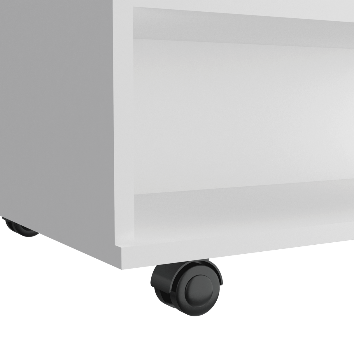 Mesa Auxiliar Transformable Luanda Blanco 55x39.1cm Rectangular Con Ruedas Y Cuatro Compartimientos - MESAS AUXILIARES | Bylmo