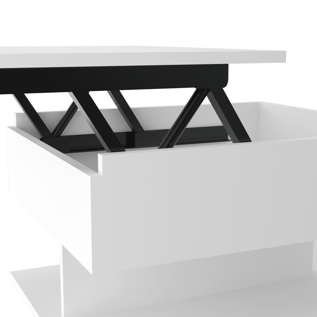 Mesa Auxiliar Transformable Luanda Blanco 55x39.1cm Rectangular Con Ruedas Y Cuatro Compartimientos - MESAS AUXILIARES | Bylmo