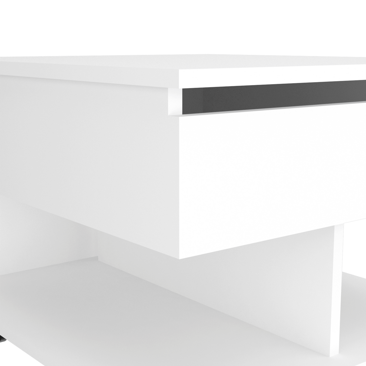 Mesa Auxiliar Transformable Luanda Blanco 55x39.1cm Rectangular Con Ruedas Y Cuatro Compartimientos - MESAS AUXILIARES | Bylmo