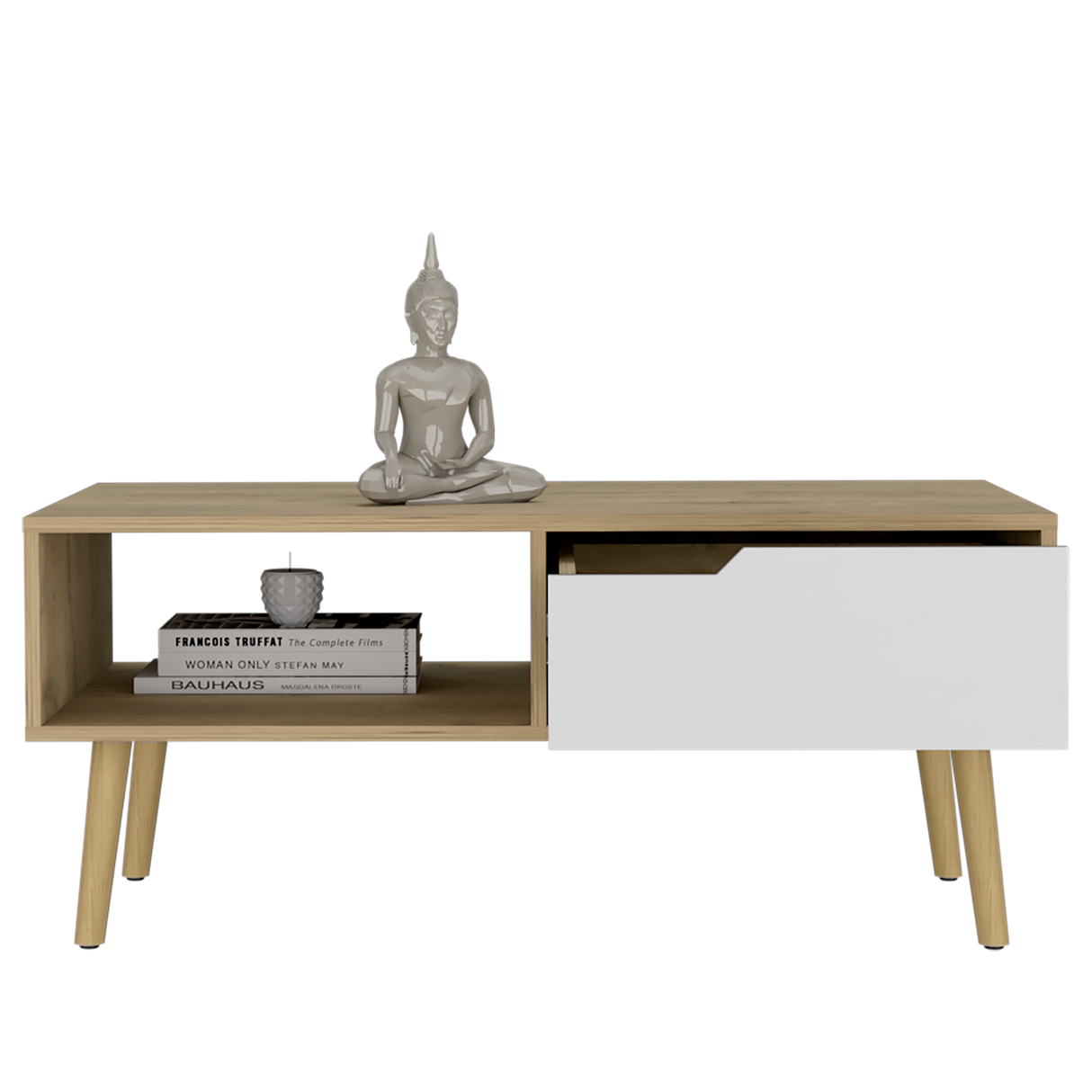 Mesa De Centro Oslo Macadamia 100.6x42cm Rectangular Con Patas - MESAS DE CENTRO | Bylmo