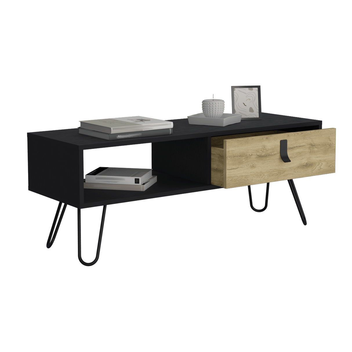 Mesa De Centro Huna Wengue 104x40.4cm Rectangular Con Patas - MESAS DE CENTRO | Bylmo