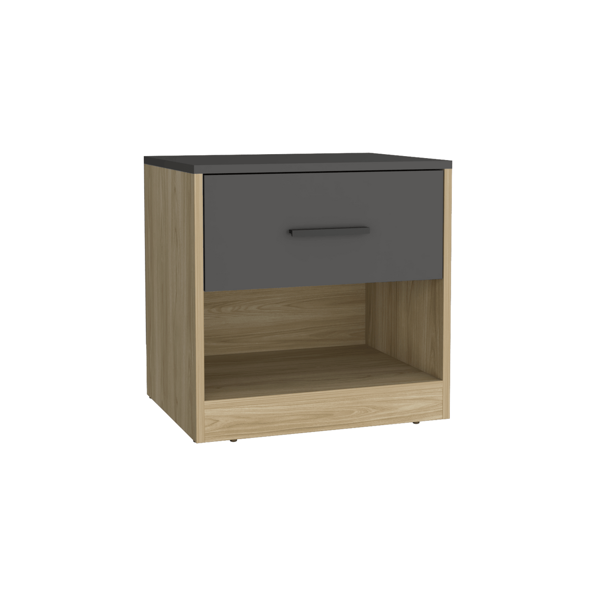 Mesa De Noche Alder Fresno Europeo 50x40.3cm Con Un Cajón Y Dos Compartimientos - MESAS DE NOCHE | Bylmo
