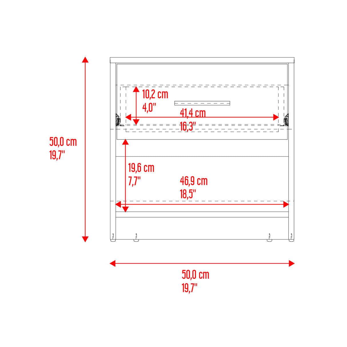 Mesa De Noche Alder Fresno Europeo 50x40.3cm Con Un Cajón Y Dos Compartimientos - MESAS DE NOCHE | Bylmo