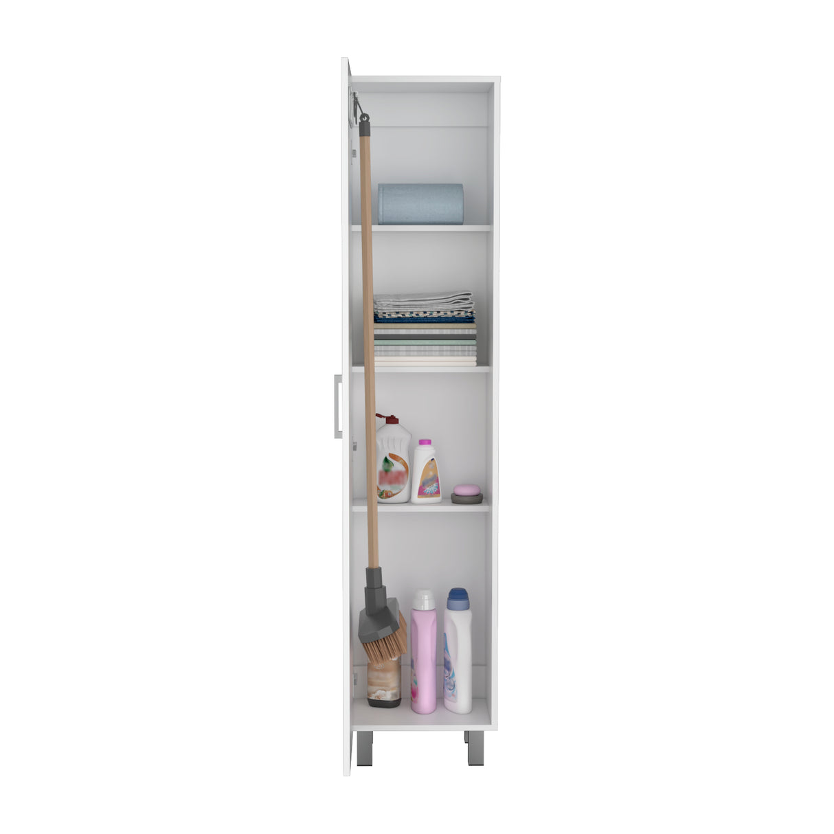 Mueble para Almacenamiento Vintro Blanco 40x180cm con Una Puerta y con Patas - MUEBLES DE ASEO Y ROPAS | Bylmo