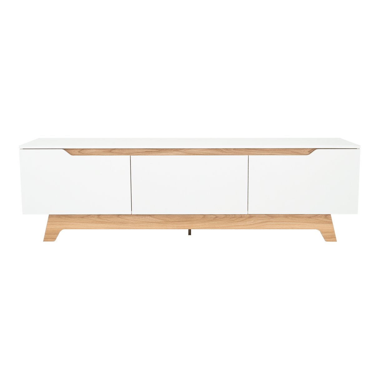 Centro de Entretenimiento Woodall Blanco 180.6x53cm para TV Hasta 80" Pulgadas con Cuatro Compartimientos - MUEBLES DE TV | Bylmo