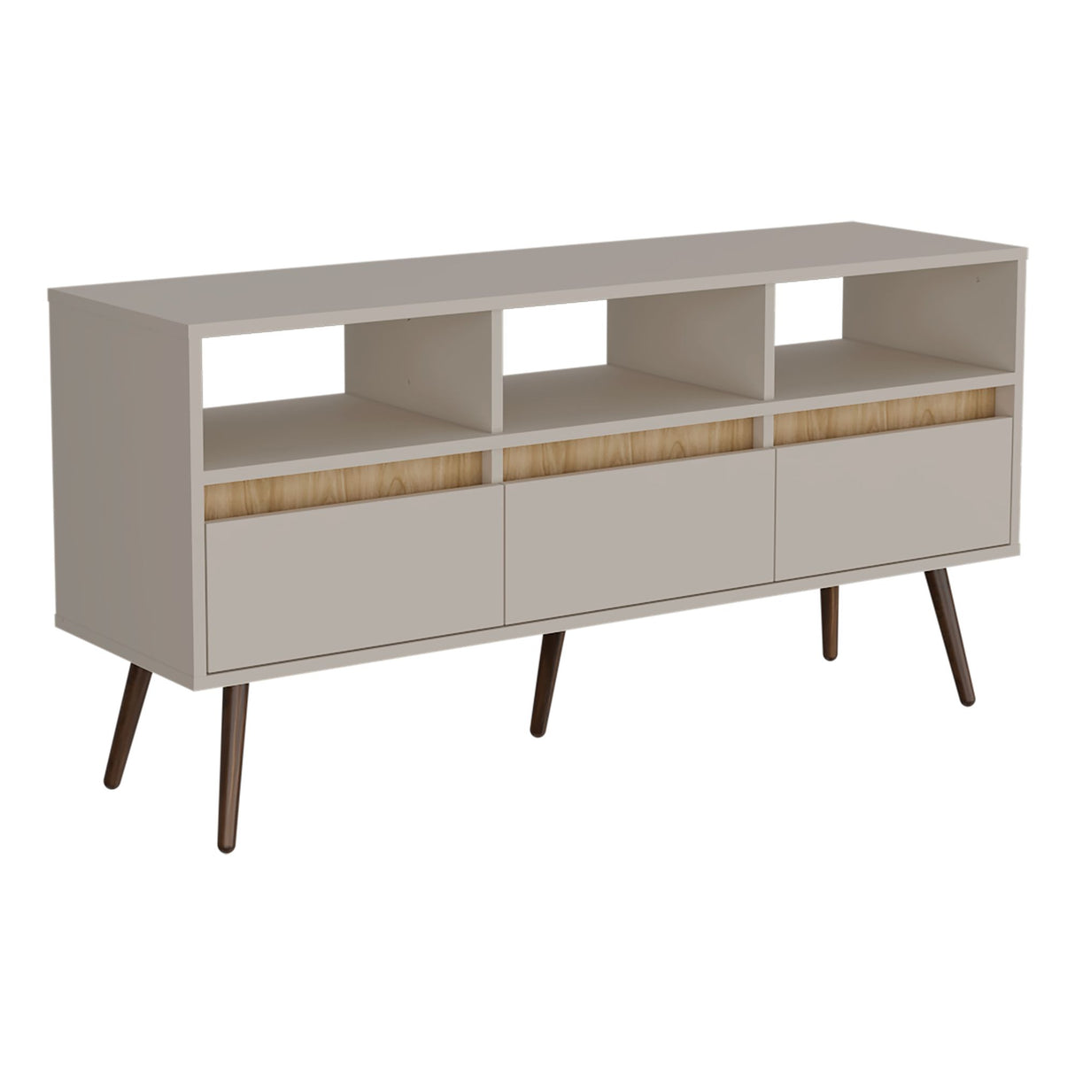 Rack de TV Aranjuez Taupe 120.1x60cm para TV Hasta 50" Pulgadas con Seis Compartimientos - MUEBLES DE TV | Bylmo