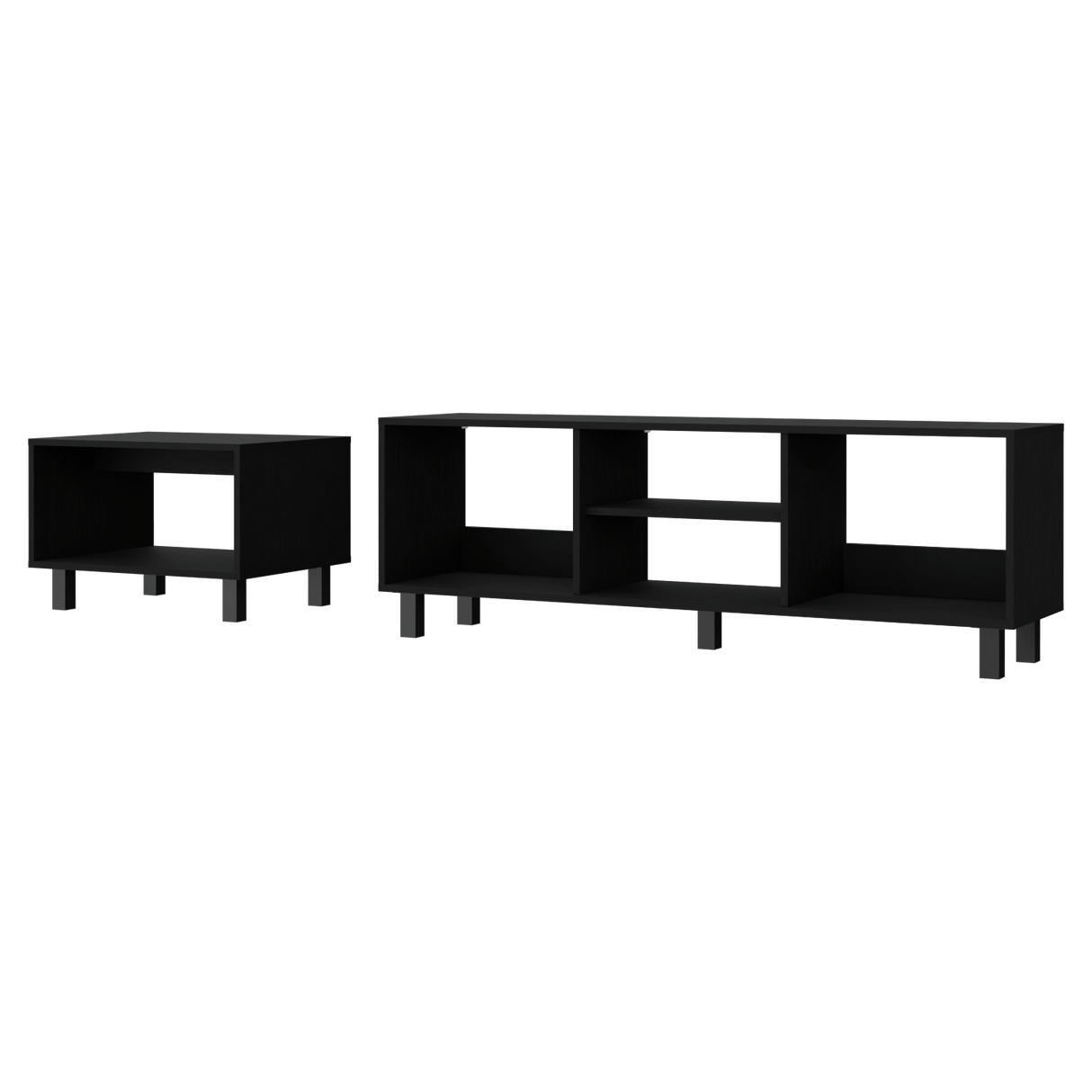 Combo Mueble de TV y Mesa de Centro Eclpse Wengue 140.2x45.7cm para TV Hasta 65" Pulgadas con Seis Compartimientos - MUEBLES DE TV | Bylmo