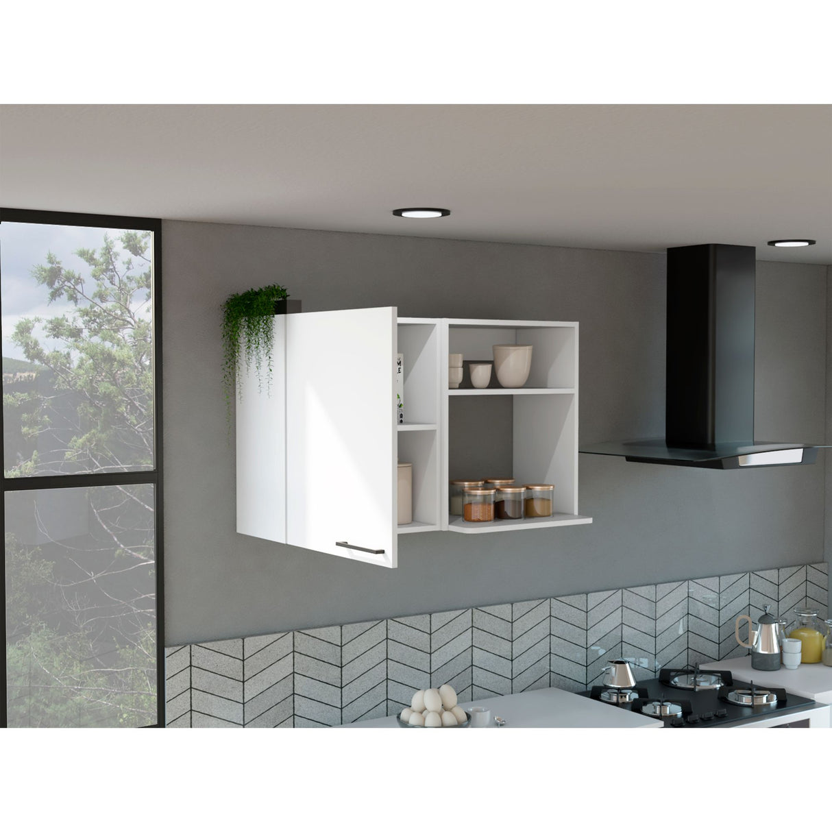 Gabinete de Cocina Napoles Blanco 100x60cm con Un Entrepaño y Una Puerta - MUEBLES SUPERIORES DE COCINA | Bylmo