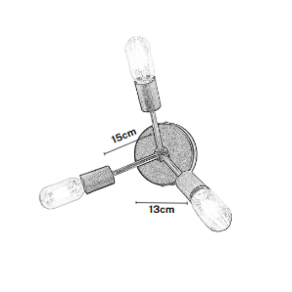 Lámpara de Pared Led Blau Cobre y Negro 43x15cm de de Tres Luces sin Bombilla - LAMPARAS DE PARED | Bylmo