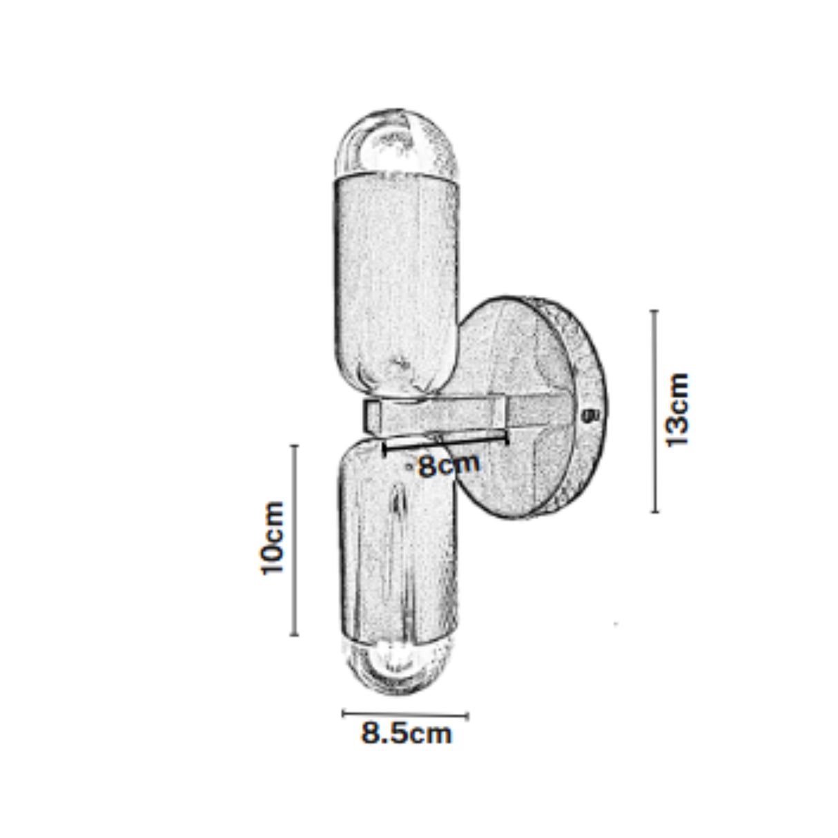 Lámpara de Pared Led Punal Dorado 13x23cm de de Dos Luces sin Bombilla - LAMPARAS DE PARED | Bylmo