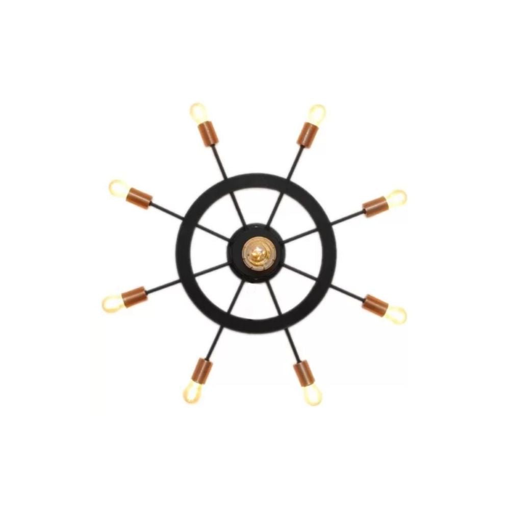 Lámpara de Pared Led Timón Negro y Cobre 70x2.5cm de de Nueve Luces sin Bombilla - LAMPARAS DE PARED | Bylmo