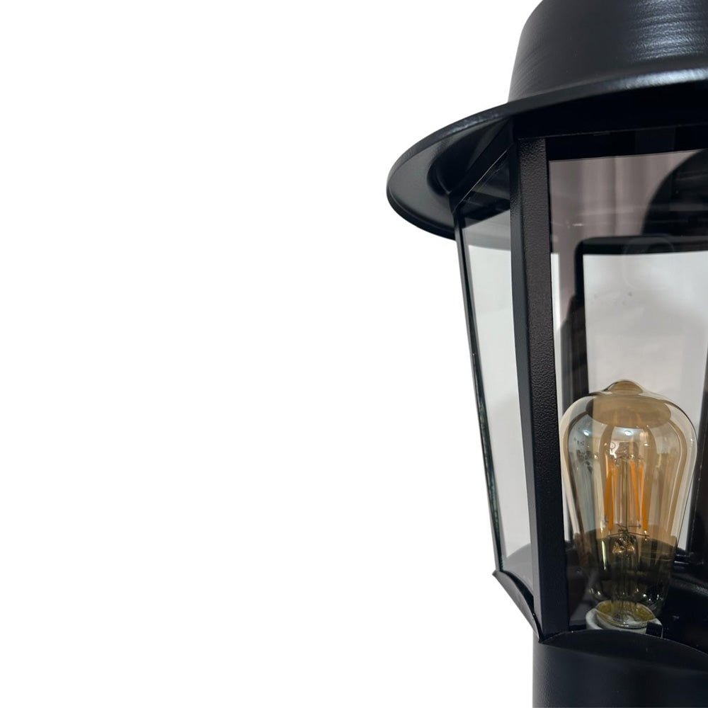 Lámpara de Piso Led Colonial Negro 25x42cm de Una Luz Tipo Pedestal - LAMPARAS DE PISO | Bylmo