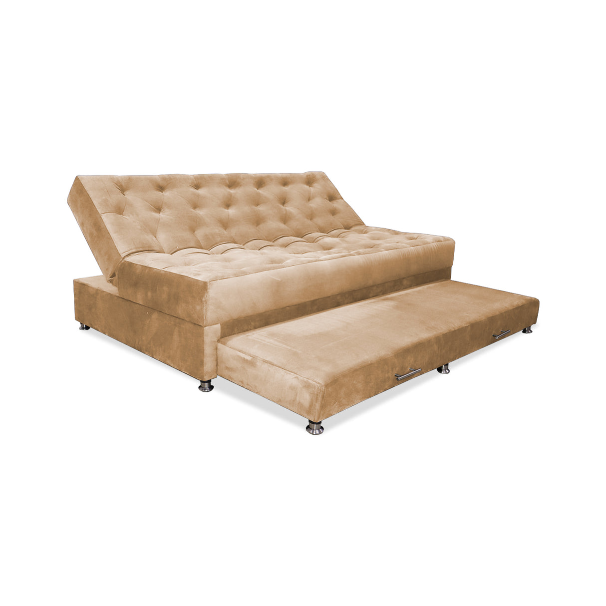 Sofá Cama Rossier Nido Camel 190x40cm De Tres Puestos Reclinable Antifluido con Dos Cojines Decorativos - SOFAS Y POLTRONAS | Bylmo