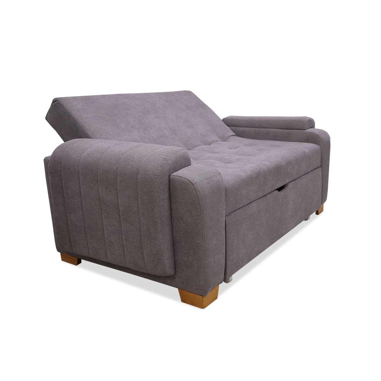 Sofá Cama Stauffer Gris 180x60cm De Tres Puestos Reclinable Antifluido con Dos Cojines Decorativos - SOFAS Y POLTRONAS | Bylmo
