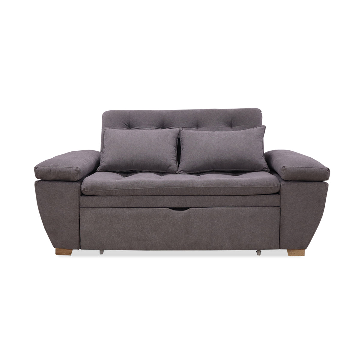 Sofá Cama Magnin Gris 180x60cm De Tres Puestos Reclinable Antifluido con Dos Cojines Decorativos - SOFAS Y POLTRONAS | Bylmo