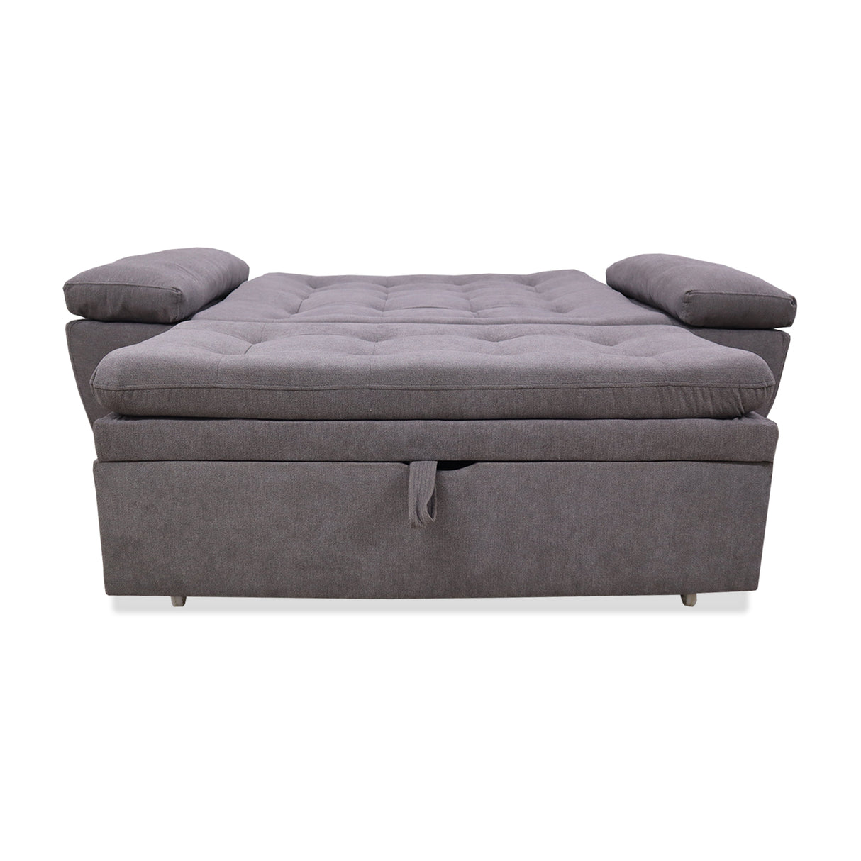 Sofá Cama Magnin Gris 180x60cm De Tres Puestos Reclinable Antifluido con Dos Cojines Decorativos - SOFAS Y POLTRONAS | Bylmo