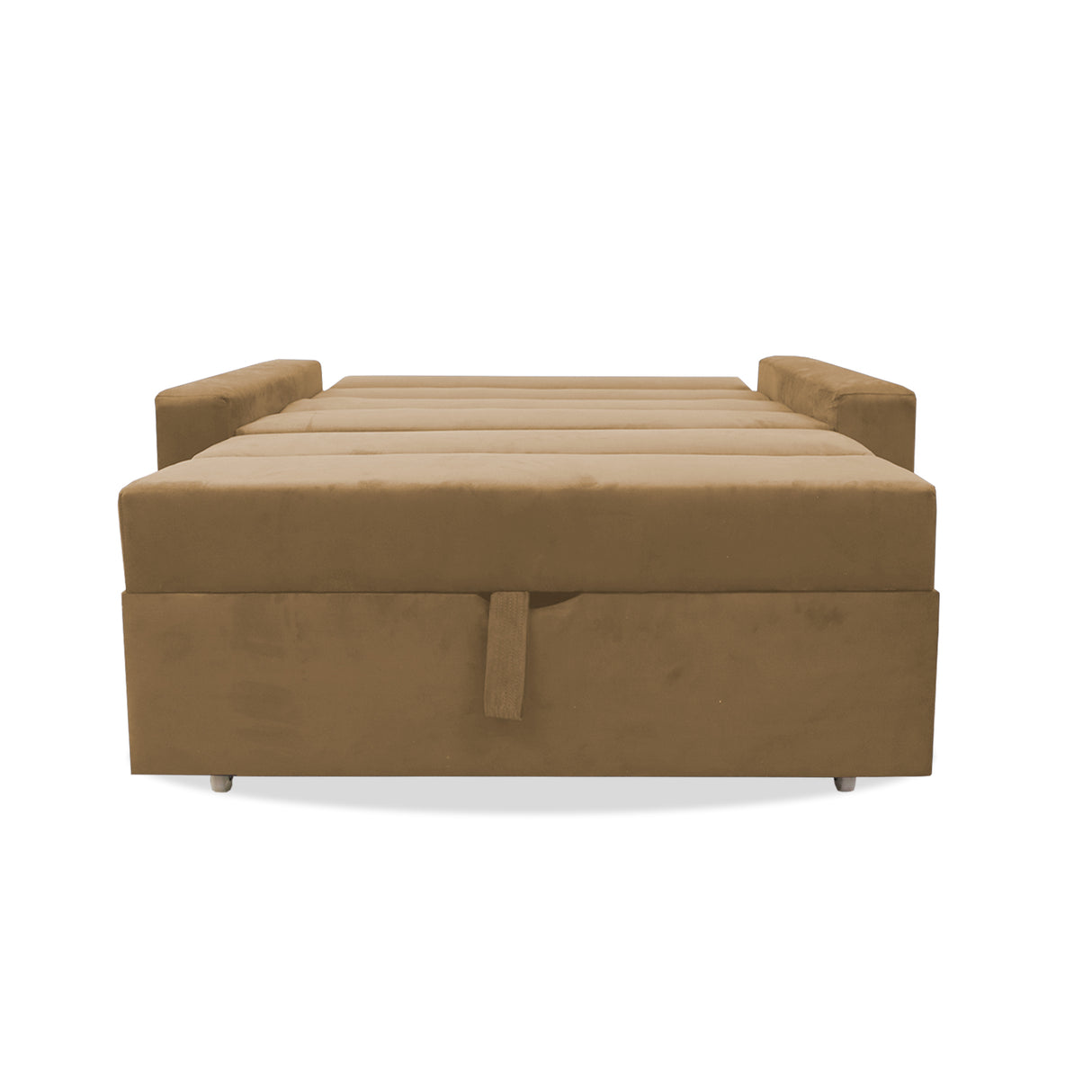 Sofá Cama Aubry Camel 150x60cm De Dos Puestos Reclinable Antifluido con Dos Cojines Decorativos - SOFAS Y POLTRONAS | Bylmo