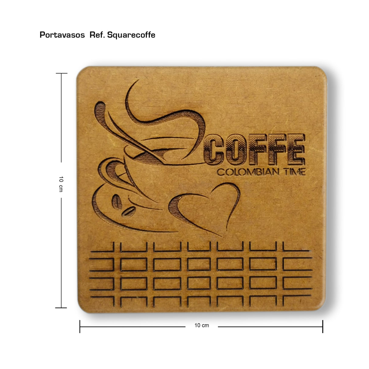 Set x 4 Portavasos Squarecoffe Madera 10x10cm Cuadrado Resistente e Impermeable - PORTAVASOS | Bylmo