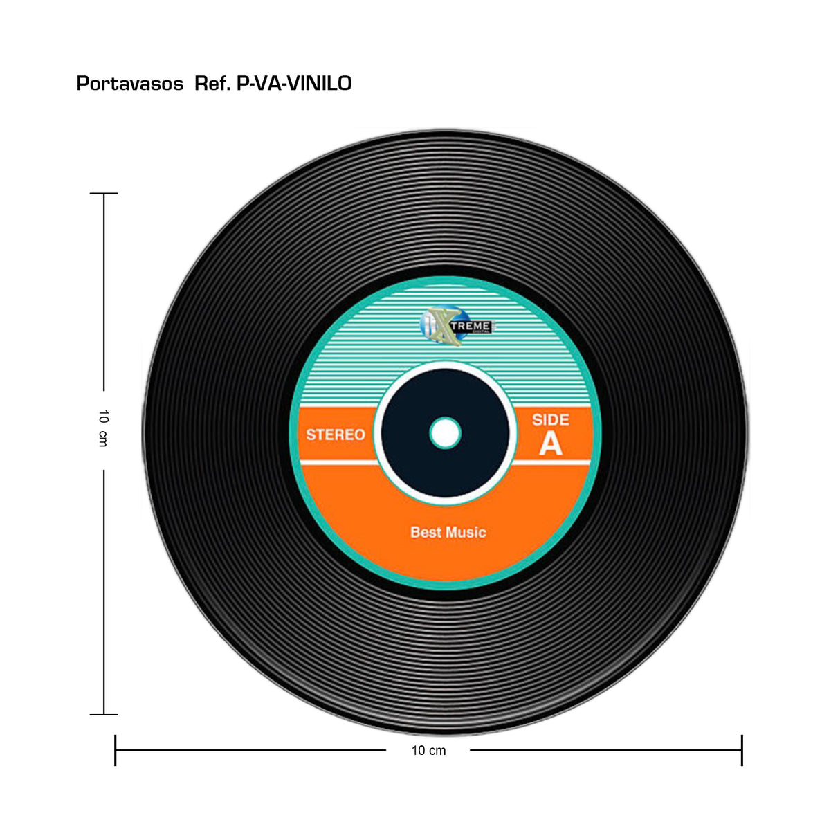 Set x 6 Portavasos Vinilo Negro 10x10cm Circular Resistente e Impermeable - PORTAVASOS | Bylmo