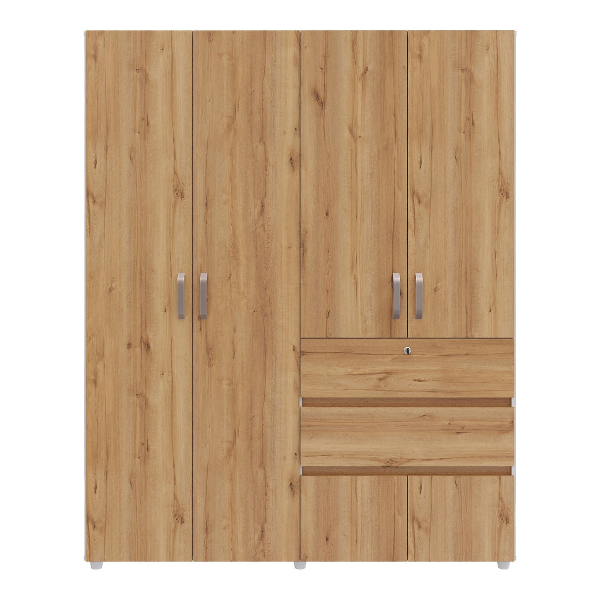 Closet Luanda Duna y Blanco 160x200cm con Dos Cajones con Tres Compartimientos y con Espejo - CLOSETS | Bylmo